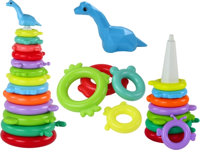 Bunte stapelbare Giraffen-Pyramide – 13 Ringe