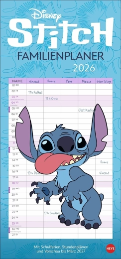 Disney Stitch Familienplaner-Kalender 2026 - 1 Stück