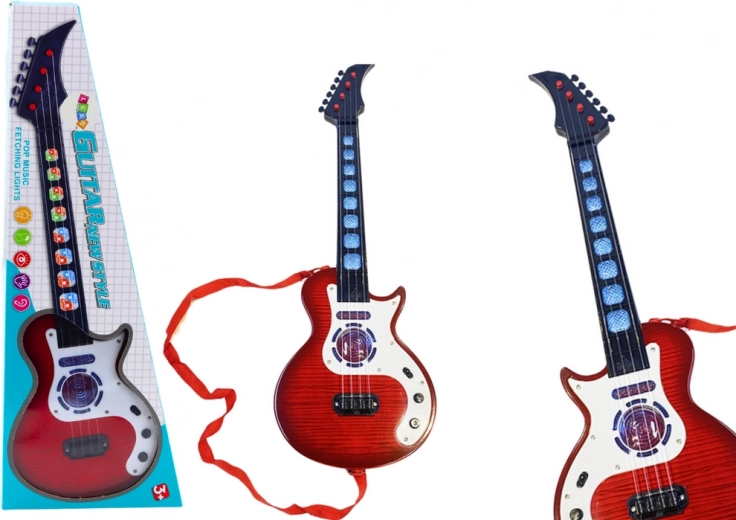 Elektrische Gitarre für Kinder mit Lichtern und Melodien rot