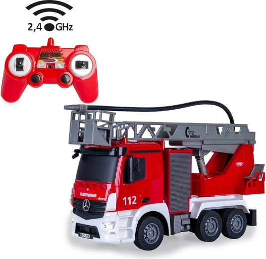 Feuerwehrfahrzeug Mercedes-Benz Antos mit drehbarer Leiter und Spritzfunktion 1:26