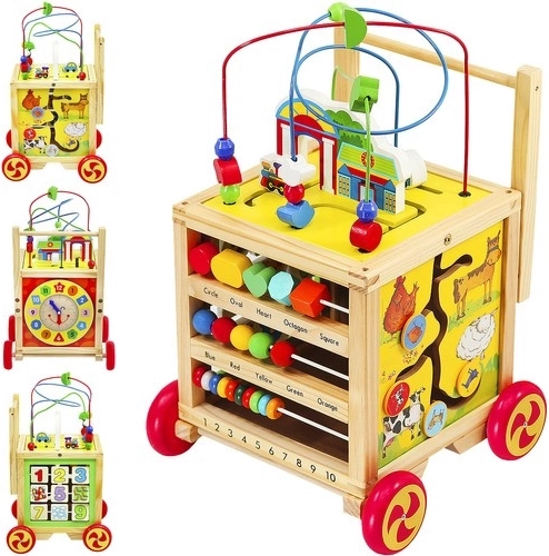 Holzlaufgitter und Bildungswürfel für Kinder