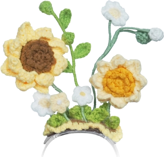 Gehäkeltes Sonnenblumen-Kostüm für den LOONA Premium Roboter