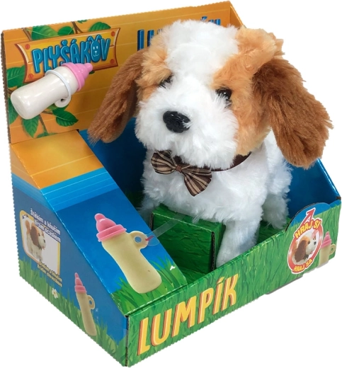 Plüsch-Hund Lumpík mit interaktiver Flasche