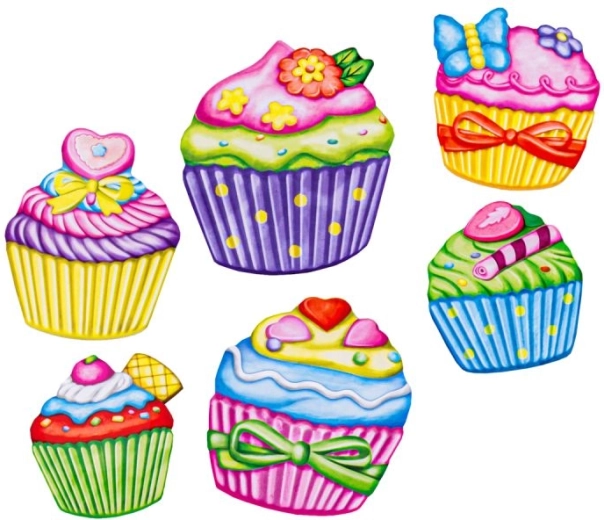 6 niedliche Cupcake-/Muffin-Motive