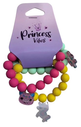 Pink Set matte Einhorn-Armbänder (3 Stk.)