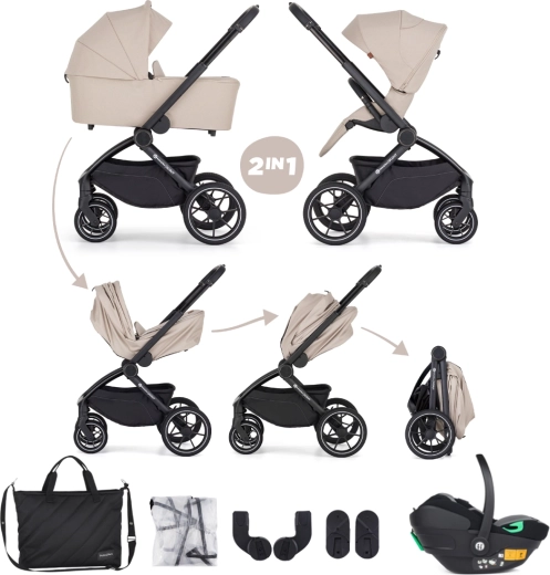 Petite&Mars Kombikinderwagen Scout 3in1 Soft Mousse mit Babyschale Core Pro i-Size