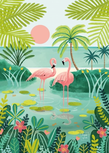 Pieces & Peace Puzzle Flamingos 500 Teile