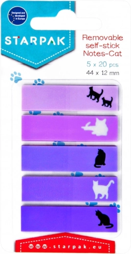 Index-Lesezeichen mit Katze 4,4 × 1,2 cm (5 Muster) - 1 Packung
