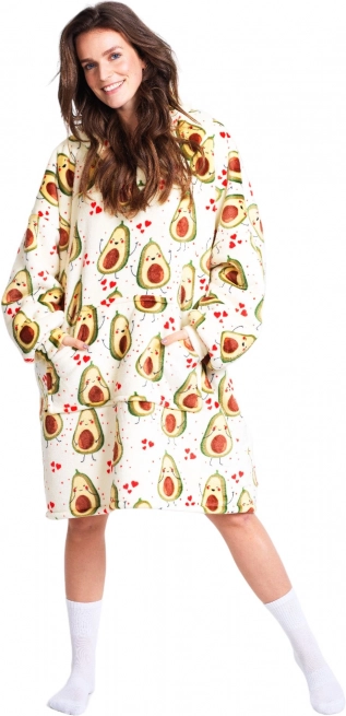 Cozy Noxxiez warme TV-Hoodie-Decke mit Kapuze Avocado
