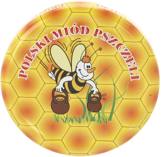 Deckel für Honiggläser 82 mm, 6 Rastnasen, Bienenmotiv