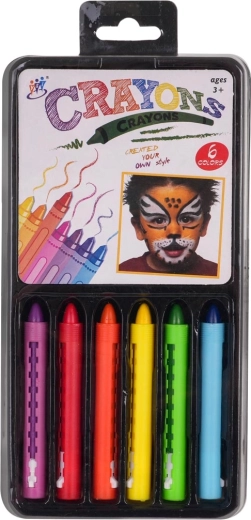 Gesichts-Malset – Wachsmalstifte, 6 Farben