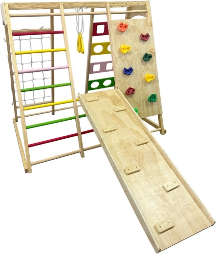 Kletterwand und zweiseitiges Rutsch-/Kletterbrett