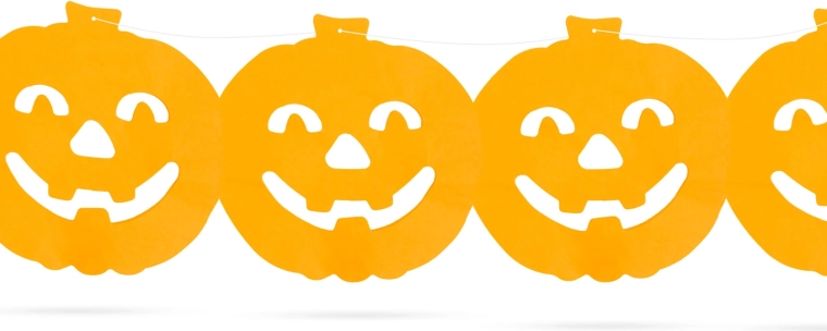 Halloween-Papiergirlande mit Kürbissen, 3 m