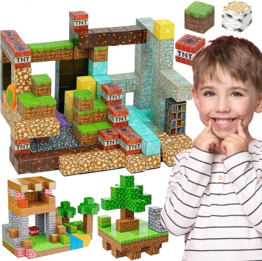 Woopie magnetische Bauklötze – 3D-Magnetwürfel, Bildungsset 63 Stk.