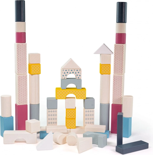 Bigjigs Toys Holzbausteine im Eimer, 50 Stk.
