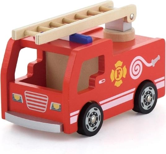 Holz-Feuerwehrauto für actionreiche Einsätze