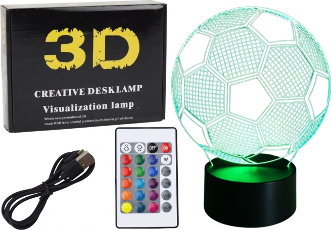 Kabellose 3D-LED-Lampe mit Fußballmotiv und Fernbedienung