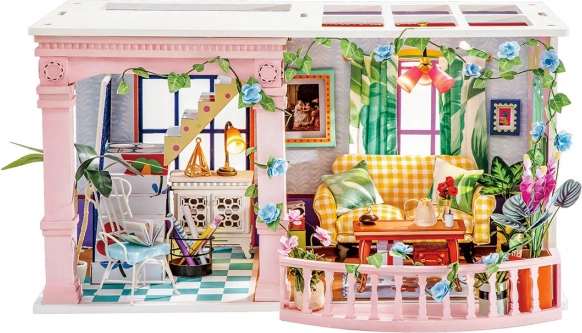 Robotime Miniatur-Hausbausatz mit Terrasse