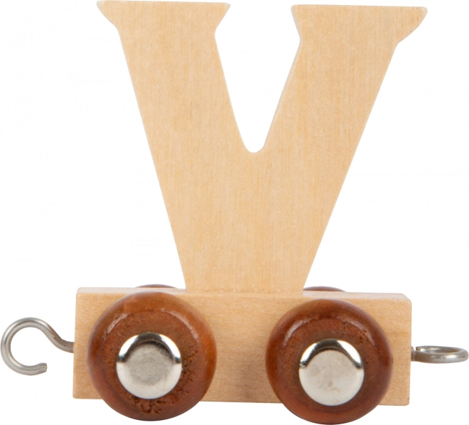 Holzwaggon mit Buchstabe V – small foot