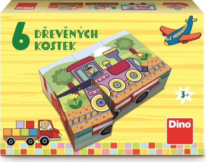 Dino Bildwürfel Verkehrsmittel, 6 Würfel