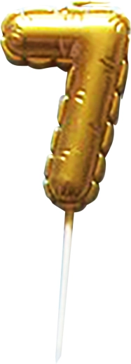 Tortenkerze Zahl 7 goldfarben zum Einstecken 6 cm