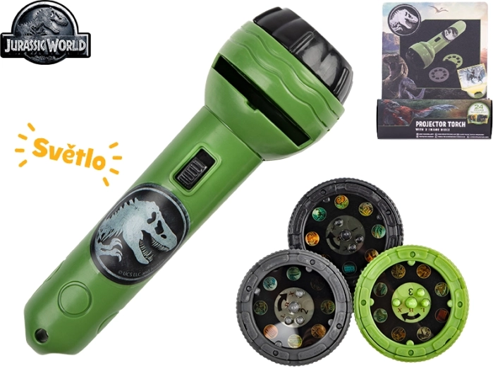 Projektor-Taschenlampe JURASSIC WORLD mit 24 Dinosaurierbildern