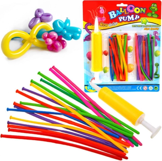 Lange Modellierballons mit Pumpe