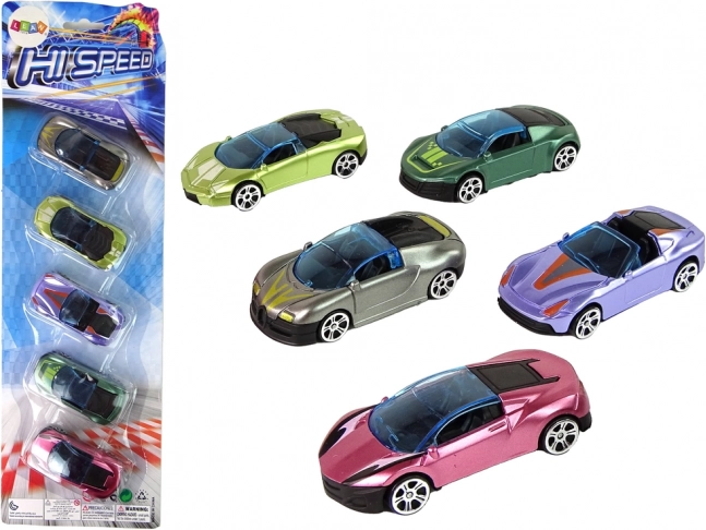 Set aus 5 bunten Autos