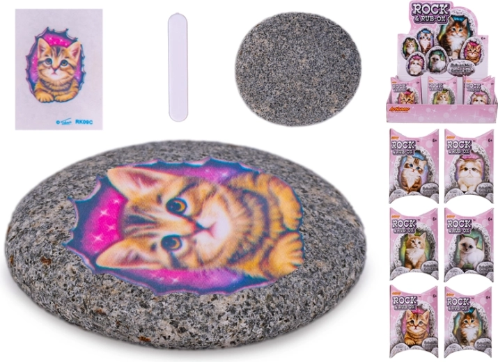 Stein mit Katzensticker – kreatives Spielzeug für Kinder ab 6 Jahren
