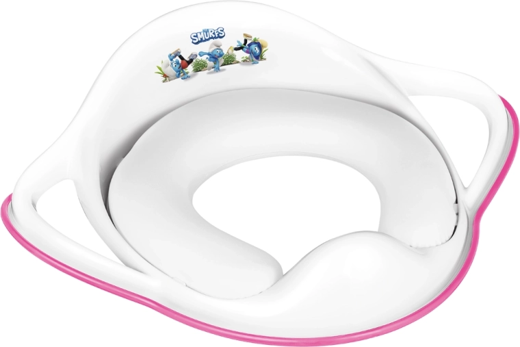 Maltex weiche WC-Reduzierung mit Haltegriffen SCHLÜMPFE, rosa