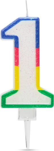 Tortenkerze in Form der Zahl 1