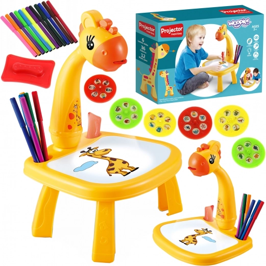Projektions-Zeichentisch Giraffe mit Markern WOOPIE