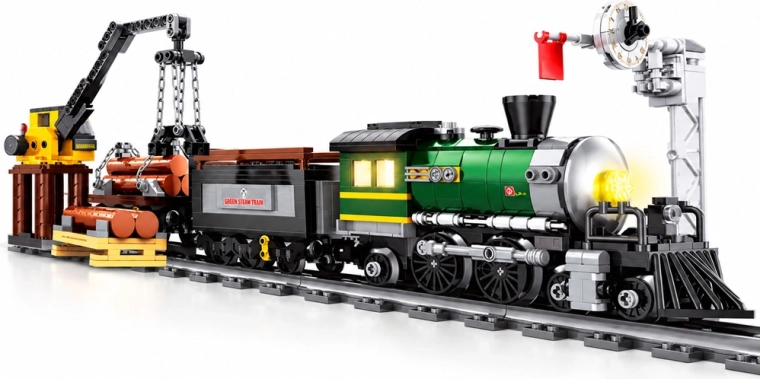 Leuchtende Dampflokomotive