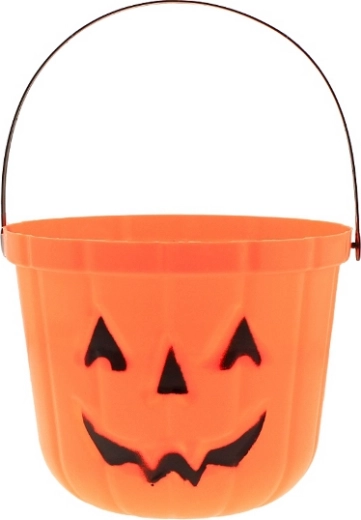 Halloween-Eimer in Form eines lächelnden Kürbisses 18,5 × 15 cm