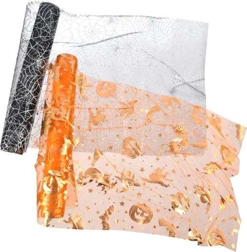 Dekorative Halloween-Organza 350 cm (Mix aus 2 Motiven)