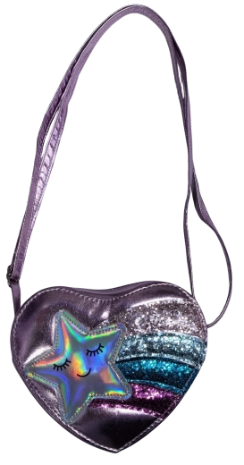 Rosa Kinder-Handtasche Herz mit Sternschnuppe