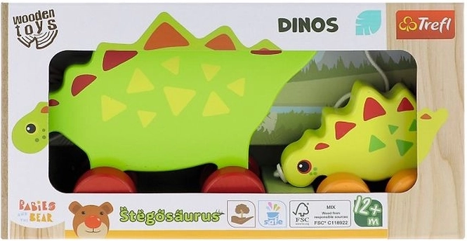 Trefl Holz-Nachziehtier Dinosaurier Stegosaurus