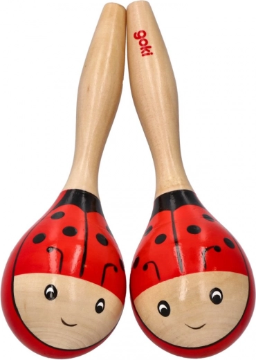 Holz-Rumba-Kugeln Marienkäfer – Set mit 2 Stück