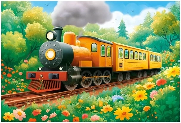 Castorland Puzzle Lokomotive im Sommer MAXI 40 Teile