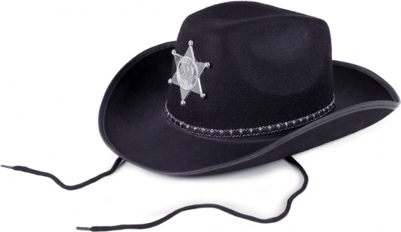 Cowboyhut Sheriff mit Stern für Erwachsene – 1 Stück