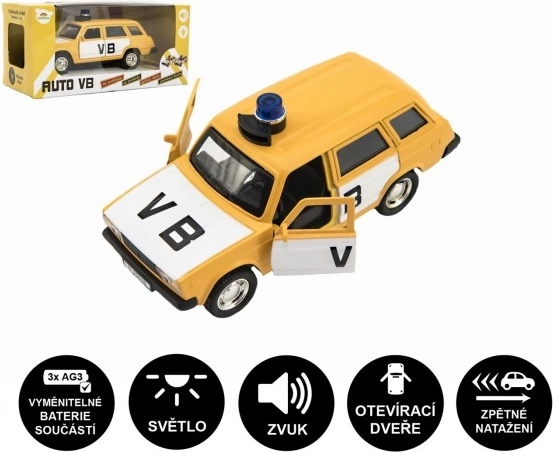 Polizeiauto VB Lada Combi Metall/Kunststoff 12 cm mit Licht und Ton