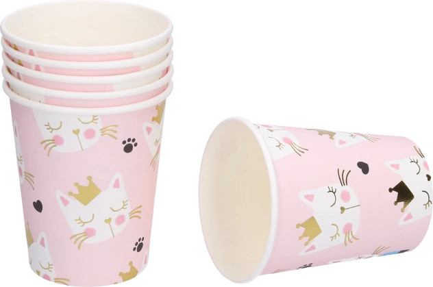 Papp-Partytassen Katze 250ml, 6 Stk