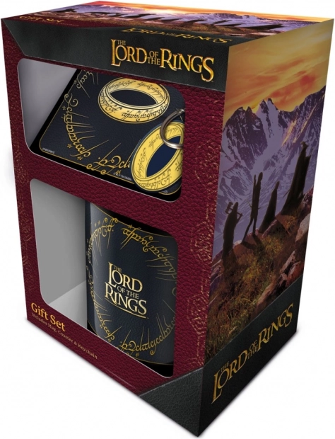 Geschenkset DER HERR DER RINGE – Tasse, Untersetzer und Schlüsselanhänger