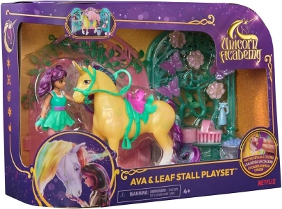 Unicorn Academy Set mit Ava- und Leaf-Einhornfigur, Tor und Zubehör