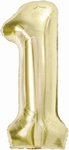Folienballon Zahl 1 Champagner