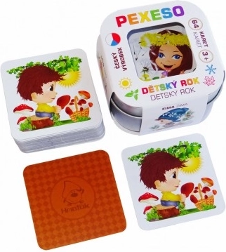 Pexeso Kinderjahr – wasserfest, 64 Karten in Metallbox