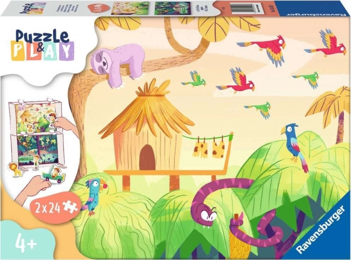 Ravensburger Puzzle & Play: Dschungelabenteuer 2×24 Teile