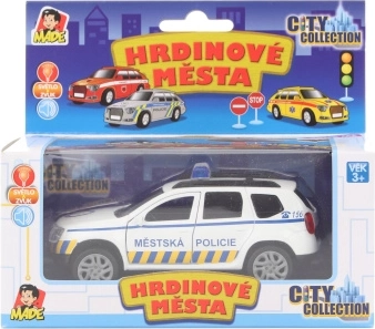 Polizeiauto der Stadtpolizei mit Licht und Sound