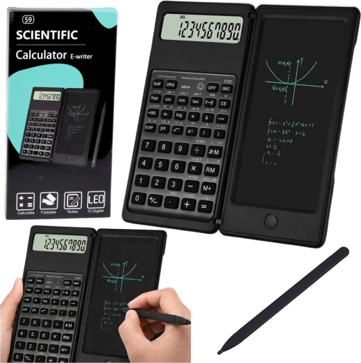 Wissenschaftlicher Taschenrechner mit LCD-Schreibtafel und Stylus, 10-stellige Anzeige