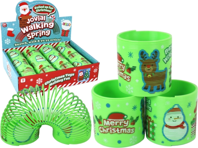 Kultige grüne Feder mit Weihnachtsmotiv 6 cm